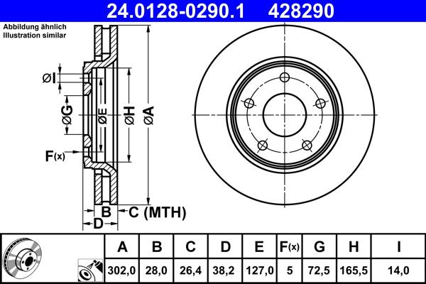 ATE 24.0128-0290.1 - Bremžu diski www.autospares.lv