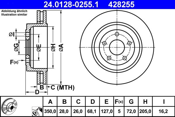 ATE 24.0128-0255.1 - Bremžu diski autospares.lv