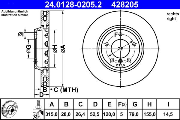 ATE 24.0128-0205.2 - Bremžu diski www.autospares.lv