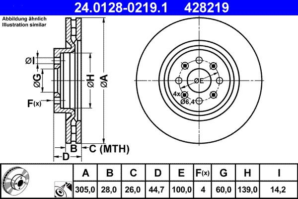 ATE 24.0128-0219.1 - Bremžu diski www.autospares.lv