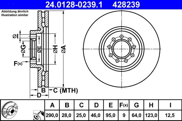 ATE 24.0128-0239.1 - Bremžu diski www.autospares.lv