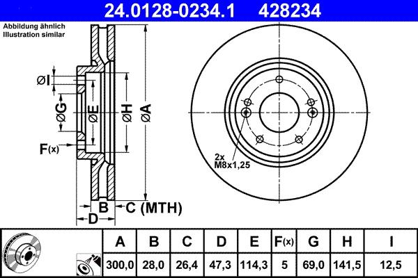 ATE 24.0128-0234.1 - Bremžu diski www.autospares.lv