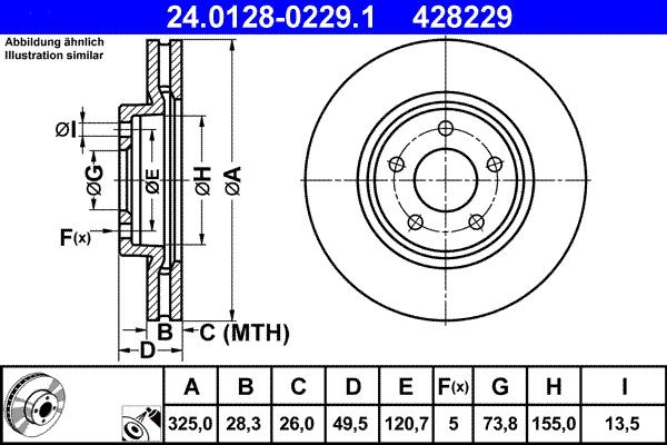 ATE 24.0128-0229.1 - Bremžu diski www.autospares.lv