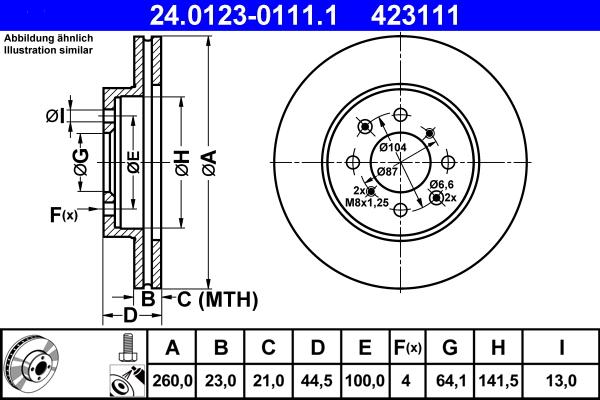 ATE 24.0123-0111.1 - Bremžu diski www.autospares.lv