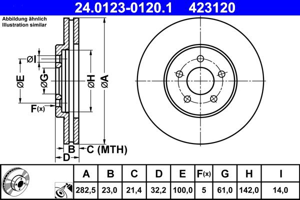 ATE 24.0123-0120.1 - Bremžu diski www.autospares.lv