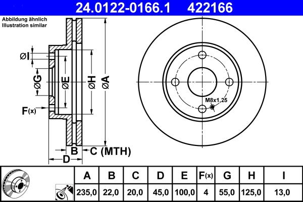 ATE 24.0122-0166.1 - Bremžu diski www.autospares.lv