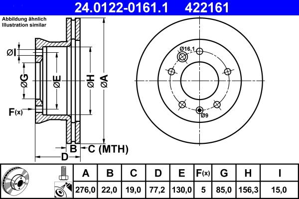 ATE 24.0122-0161.1 - Bremžu diski autospares.lv