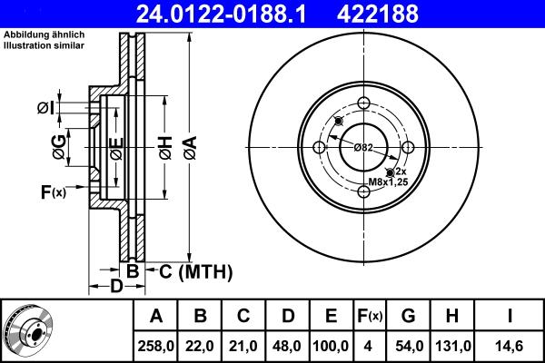 ATE 24.0122-0188.1 - Bremžu diski www.autospares.lv