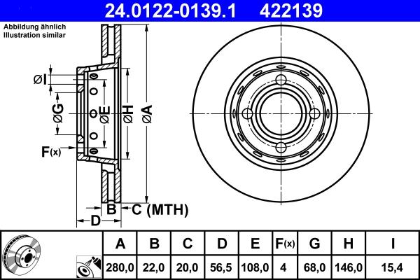 ATE 24.0122-0139.1 - Bremžu diski www.autospares.lv