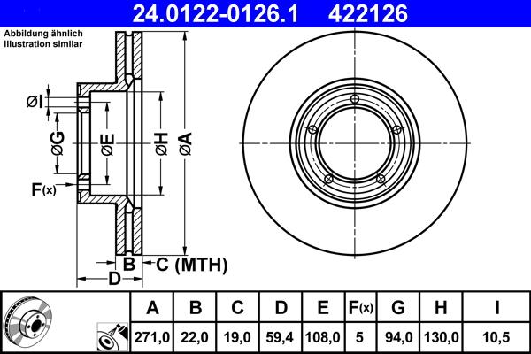 ATE 24.0122-0126.1 - Bremžu diski www.autospares.lv