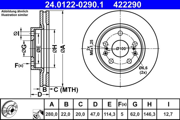 ATE 24.0122-0290.1 - Bremžu diski www.autospares.lv