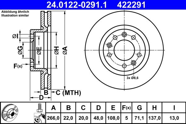 ATE 24.0122-0291.1 - Bremžu diski www.autospares.lv