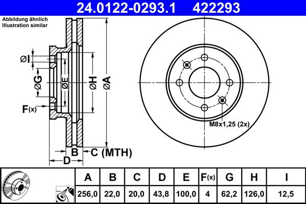 ATE 24.0122-0293.1 - Bremžu diski www.autospares.lv