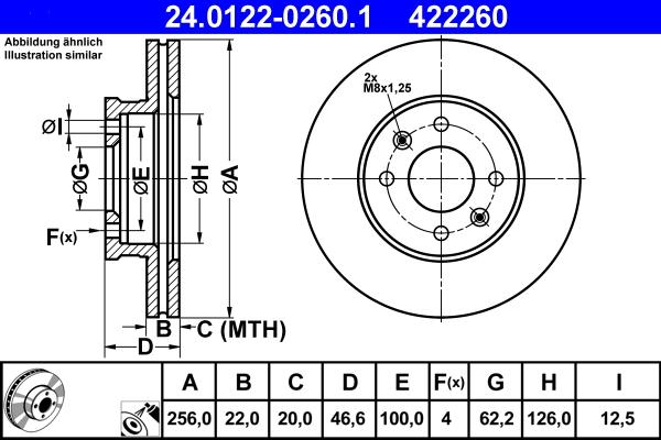 ATE 24.0122-0260.1 - Bremžu diski www.autospares.lv