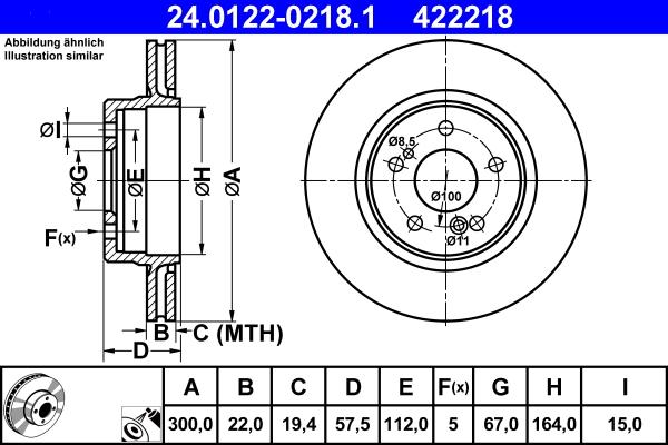 ATE 24.0122-0218.1 - Bremžu diski www.autospares.lv