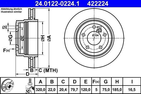 ATE 24.0122-0224.1 - Bremžu diski www.autospares.lv