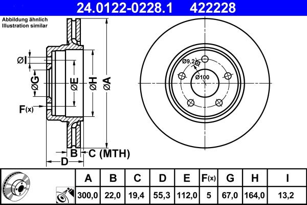 ATE 24.0122-0228.1 - Bremžu diski www.autospares.lv