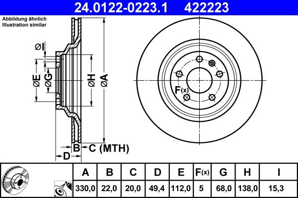 ATE 24.0122-0223.1 - Bremžu diski www.autospares.lv