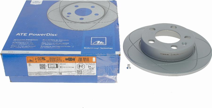 ATE 24.0309-0123.1 - Brake Disc www.autospares.lv