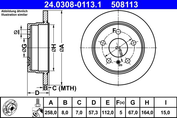 ATE 24.0308-0113.1 - Bremžu diski autospares.lv