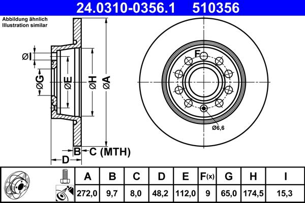 ATE 24.0310-0356.1 - Тормозной диск www.autospares.lv