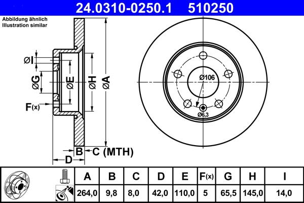 ATE 24.0310-0250.1 - Bremžu diski www.autospares.lv