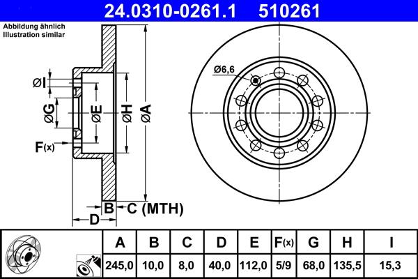 ATE 24.0310-0261.1 - Тормозной диск www.autospares.lv