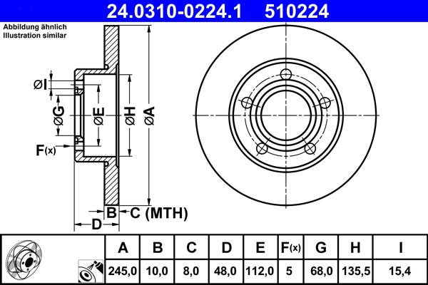 ATE 24.0310-0224.1 - Bremžu diski www.autospares.lv