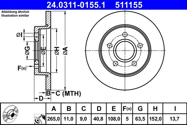 ATE 24.0311-0155.1 - Bremžu diski autospares.lv