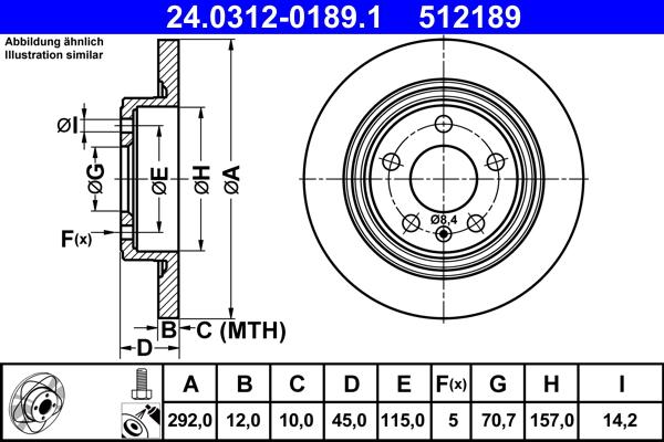 ATE 24.0312-0189.1 - Bremžu diski www.autospares.lv