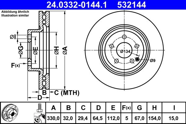 ATE 24.0332-0144.1 - Bremžu diski www.autospares.lv