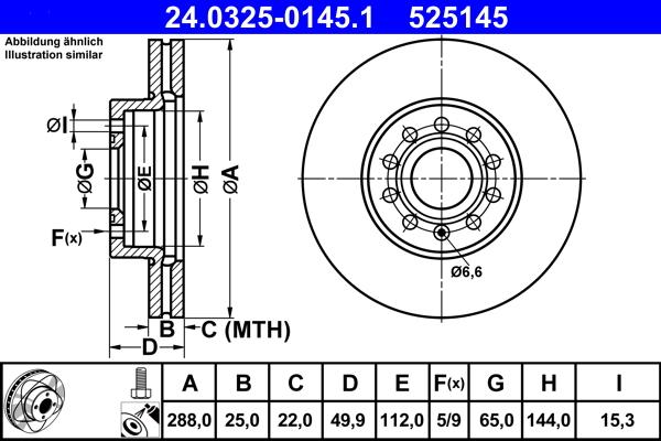 ATE 24.0325-0145.1 - Bremžu diski autospares.lv