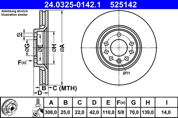 ATE 24.0325-0142.1 - Тормозной диск www.autospares.lv