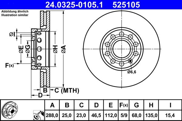 ATE 24.0325-0105.1 - Bremžu diski www.autospares.lv