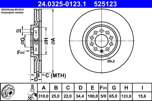 ATE 24.0325-0123.1 - Bremžu diski www.autospares.lv