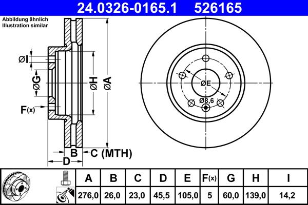 ATE 24.0326-0165.1 - Bremžu diski www.autospares.lv