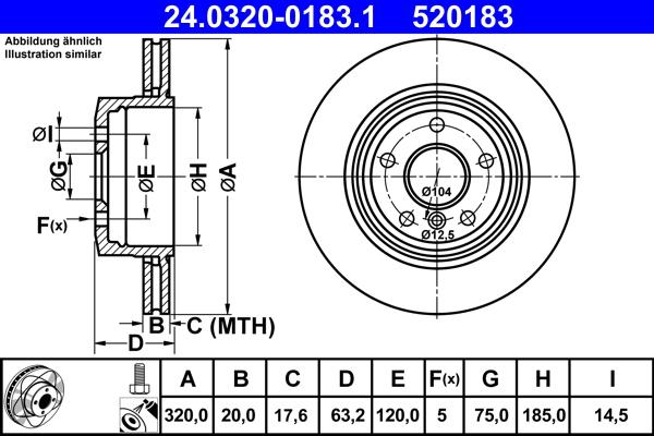 ATE 24.0320-0183.1 - Bremžu diski www.autospares.lv