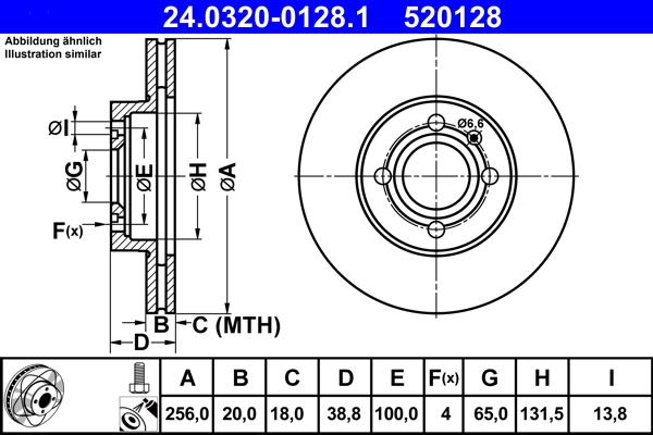 ATE 24.0320-0128.1 - Bremžu diski www.autospares.lv