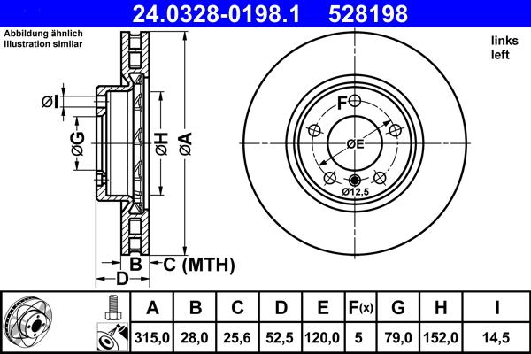 ATE 24.0328-0198.1 - Bremžu diski www.autospares.lv