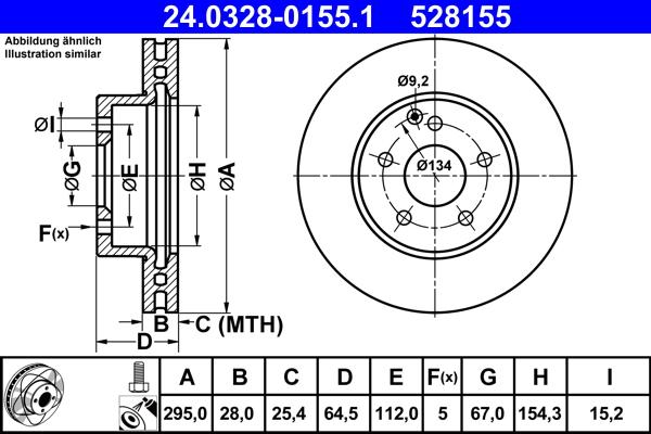 ATE 24.0328-0155.1 - Bremžu diski www.autospares.lv