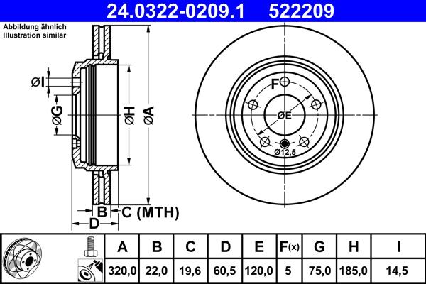 ATE 24.0322-0209.1 - Bremžu diski www.autospares.lv