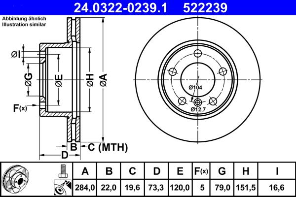 ATE 24.0322-0239.1 - Bremžu diski www.autospares.lv