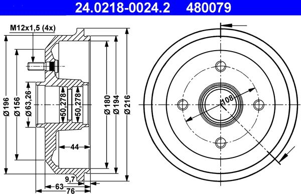 ATE 24.0218-0024.2 - Bremžu trumulis www.autospares.lv