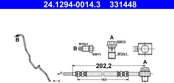 ATE 24.1294-0014.3 - Bremžu šļūtene www.autospares.lv