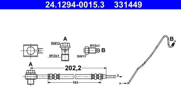 ATE 24.1294-0015.3 - Bremžu šļūtene www.autospares.lv