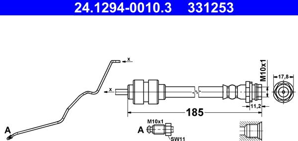 ATE 24.1294-0010.3 - Bremžu šļūtene www.autospares.lv