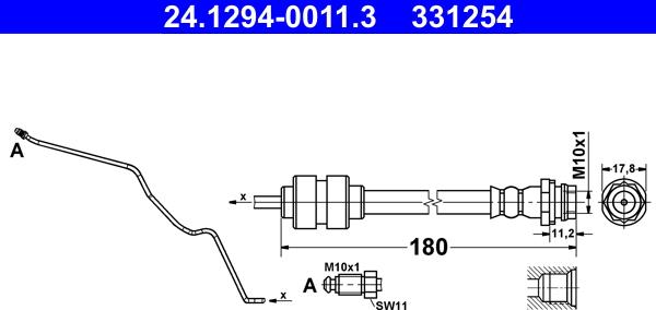 ATE 24.1294-0011.3 - Bremžu šļūtene www.autospares.lv