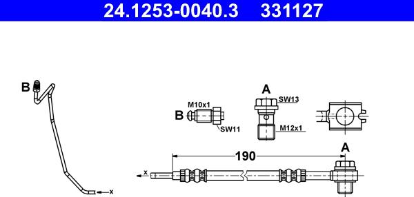 ATE 24.1253-0040.3 - Bremžu šļūtene www.autospares.lv