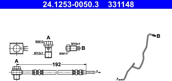 ATE 24.1253-0050.3 - Bremžu šļūtene www.autospares.lv