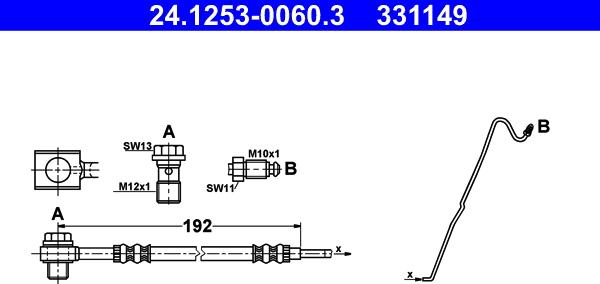 ATE 24.1253-0060.3 - Bremžu šļūtene www.autospares.lv